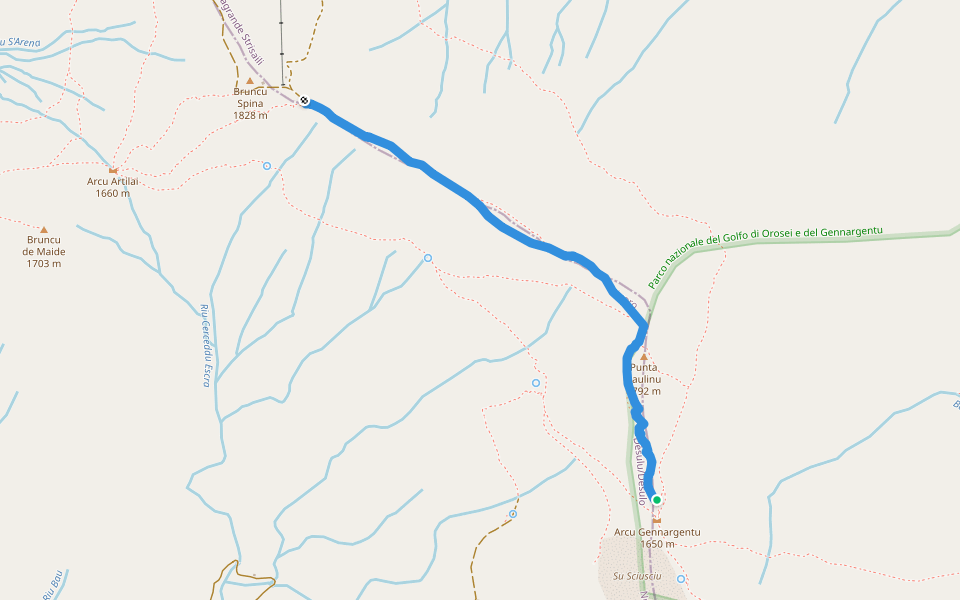 sentiero alto Bruncu Spina