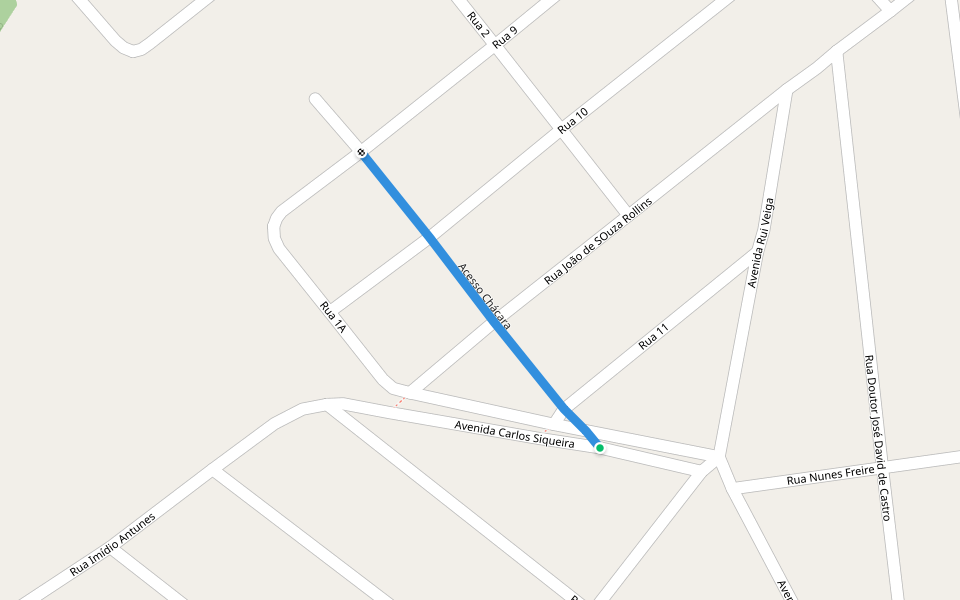 Acesso Chácara walking route map in Aparecida de Goiânia