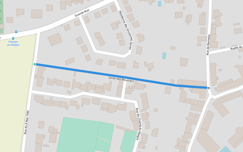 Sente des Meuniers walking route map in Solers