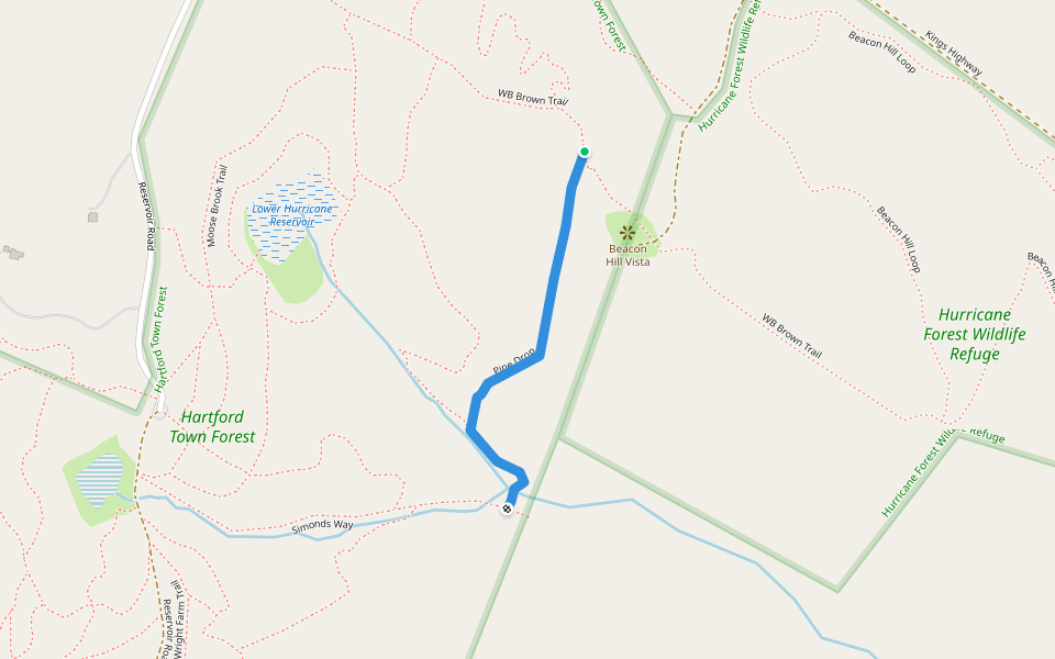 Pine Drop walking route map in Hartford
