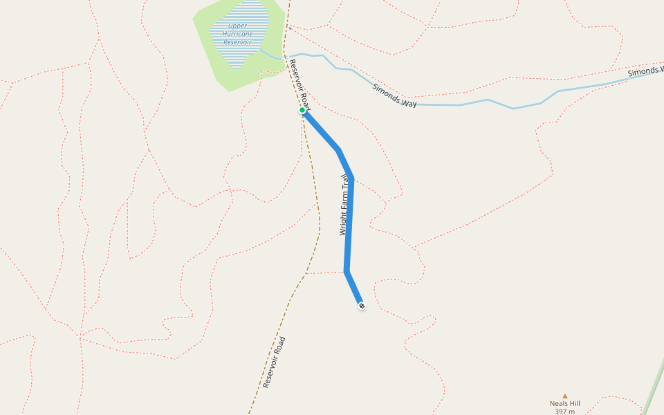 Wright Farm Trail walking route map in Hartford