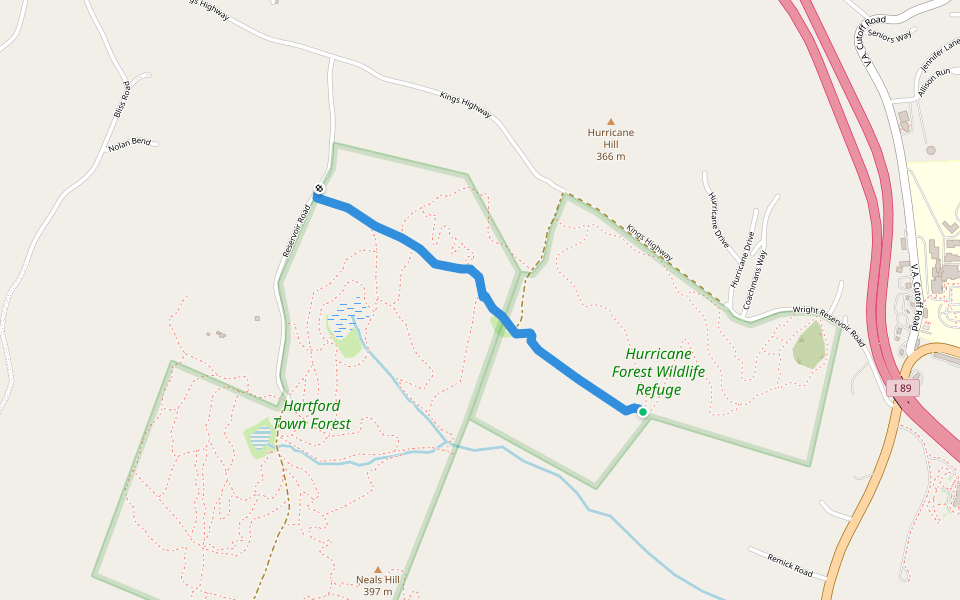 WB Brown Trail walking route map in Hartford