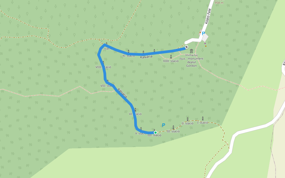 Kálvária walking route map in Dealu
