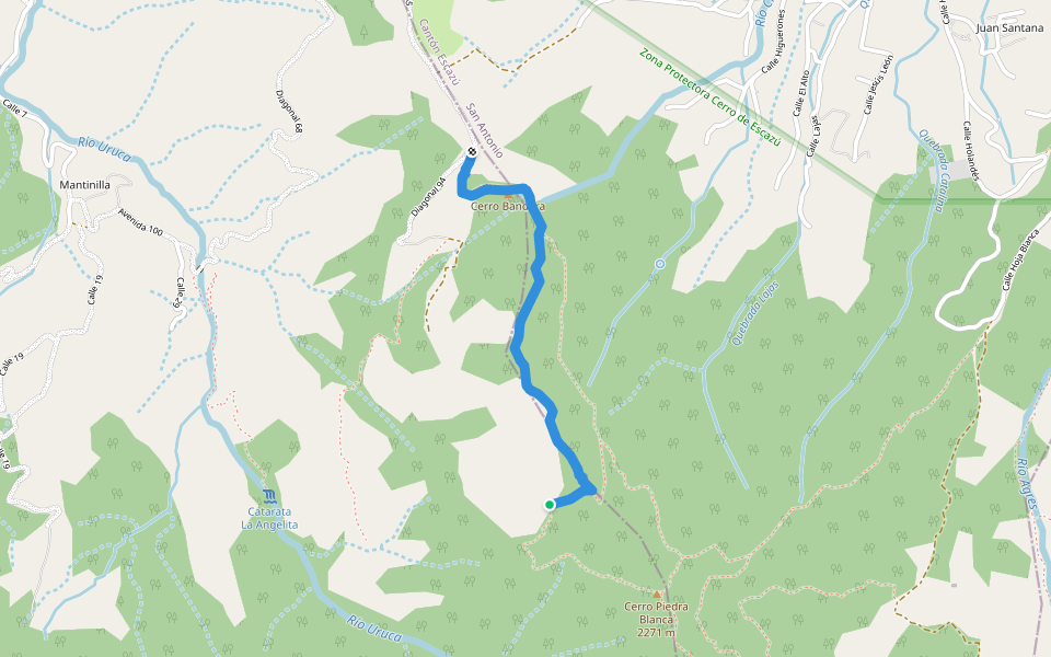 Calle 35 walking route map in San Antonio