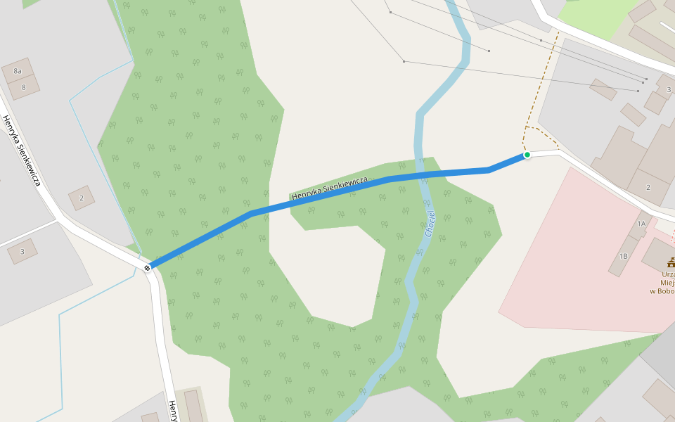 Henryka Sienkiewicza walking route map in Bobolice