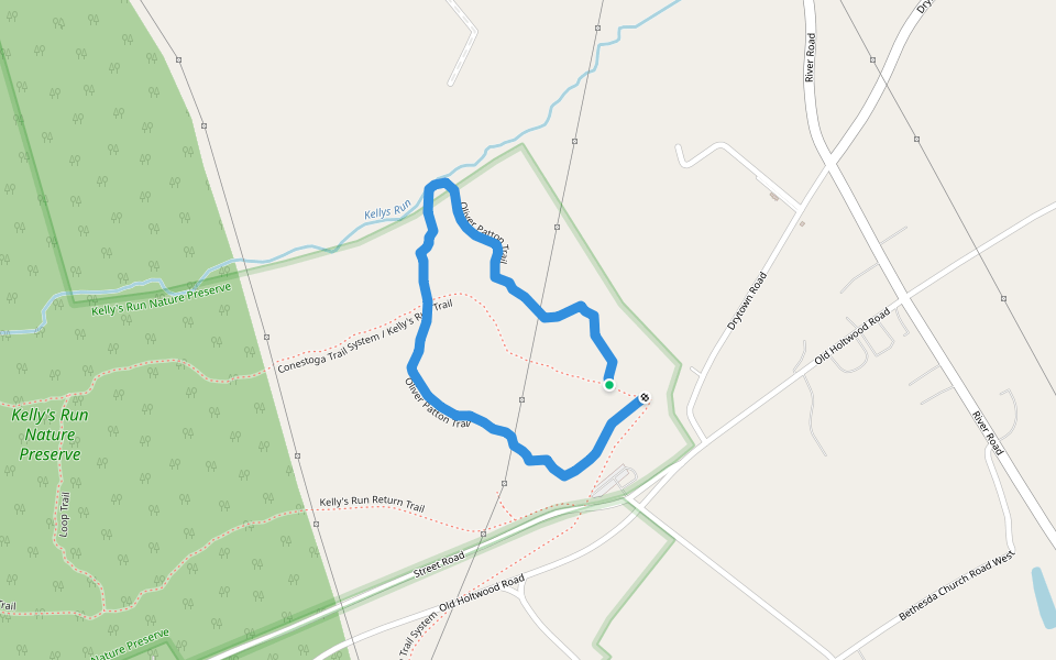 Oliver Patton Trail walking route map in Holtwood