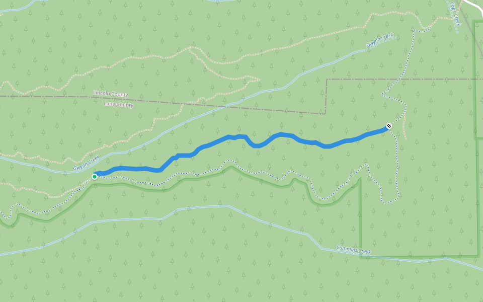 Cummins Creek Loop Trail walking route map in Dunes City