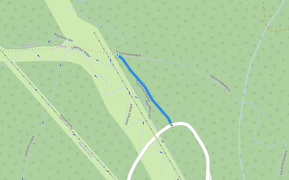 Turistická stezka walking route map in Loučná nad Desnou