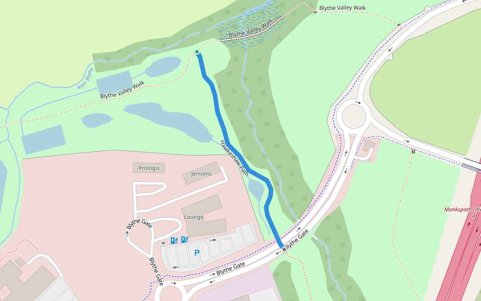 Hawkeshaw Path walking route map in Shirley