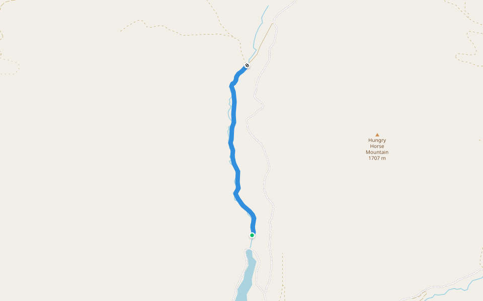 Highline Loop Road walking route map in Martin City
