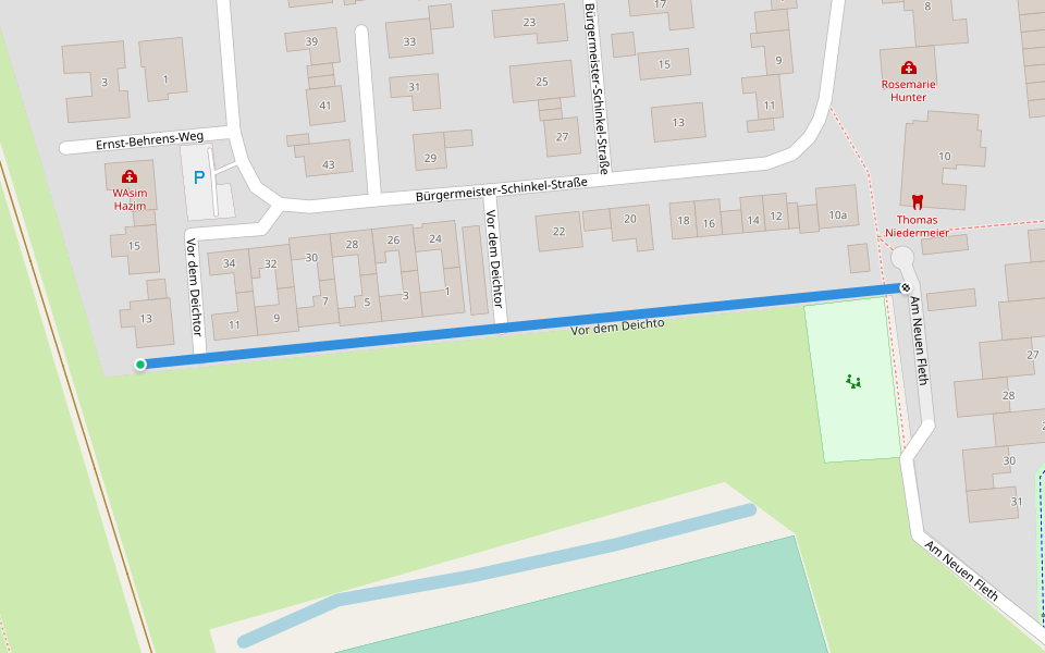 Vor dem Deichtor walking route map in Glückstadt