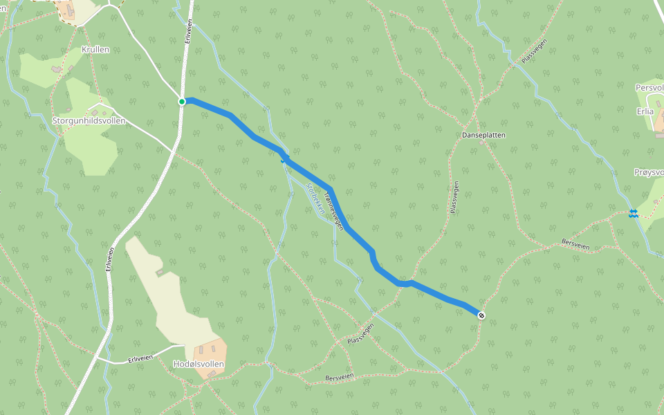 Trønnesvegen walking route map in Orvos