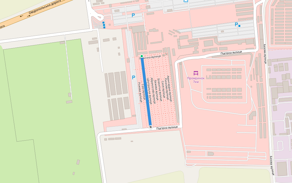 Сіра вулиця walking route map in Avanhard