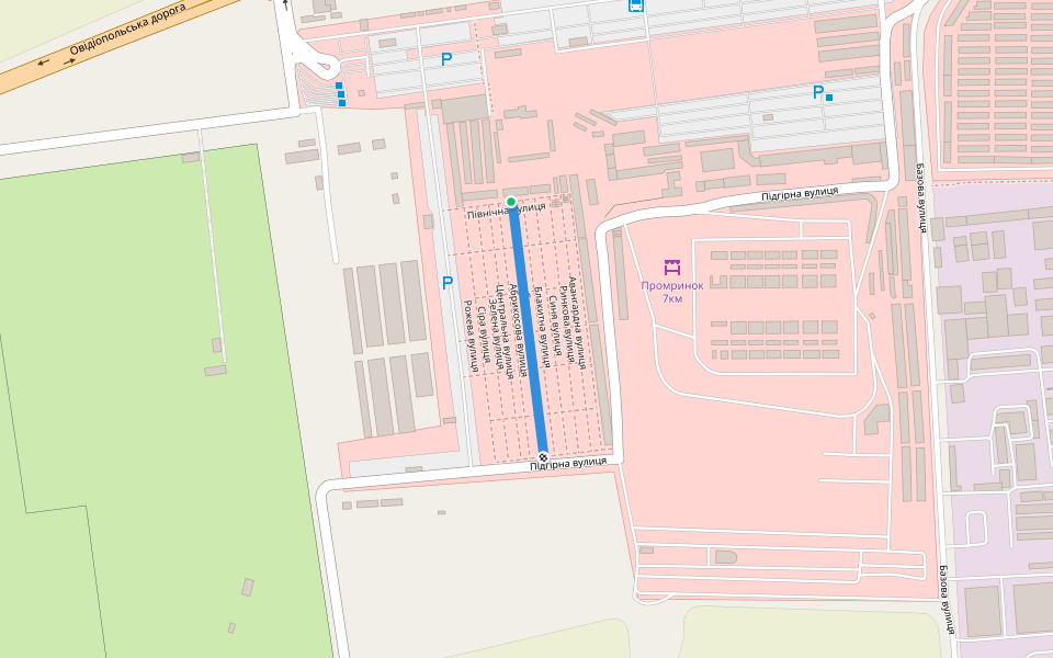 Абрикосова вулиця walking route map in Avanhard