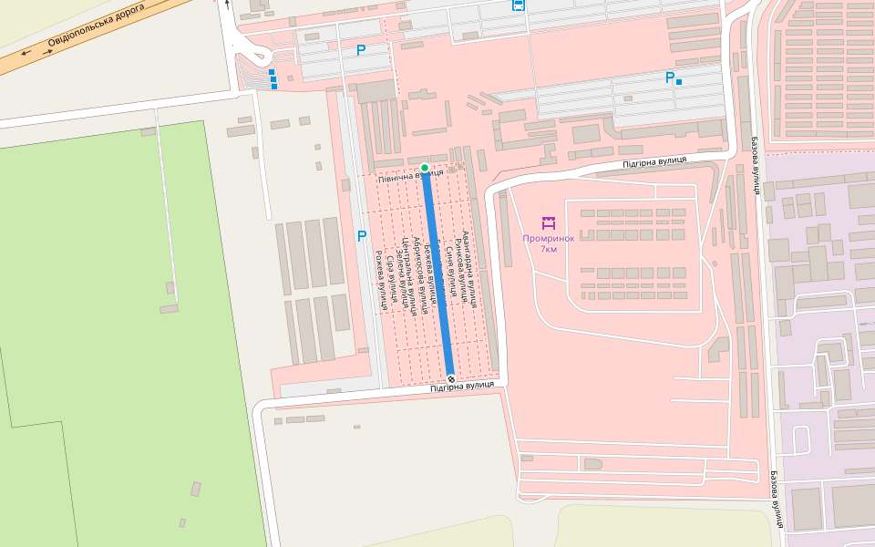 Бежева вулиця walking route map in Avanhard