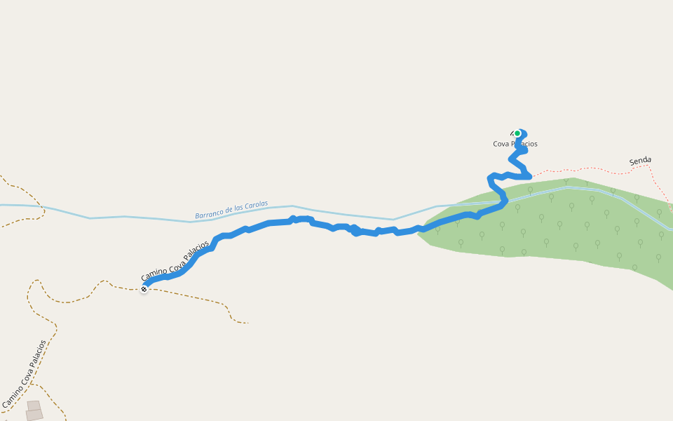 Camino Cova Palacios walking route map in Estada