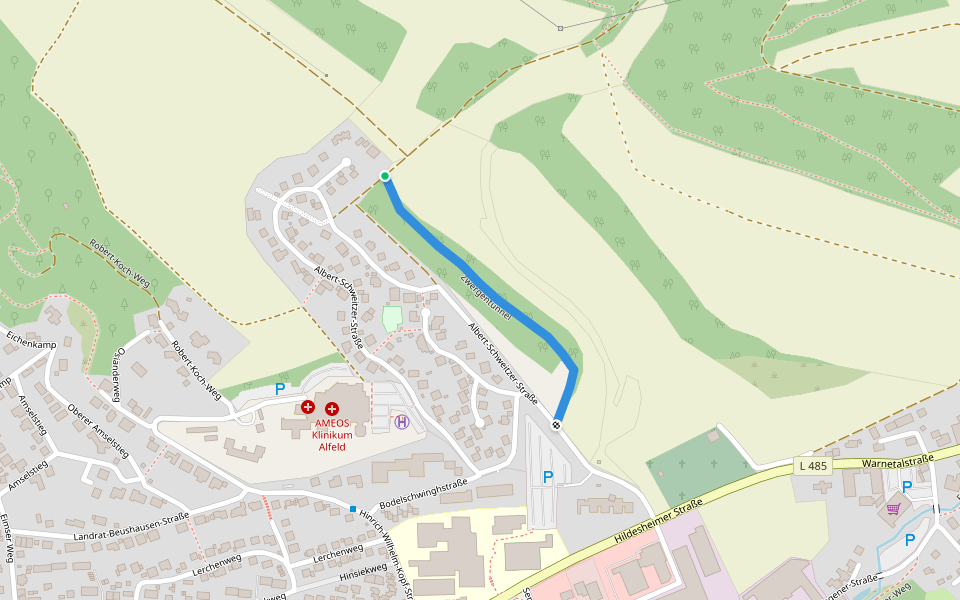 Zwergentunnel walking route map in Alfeld (Leine)