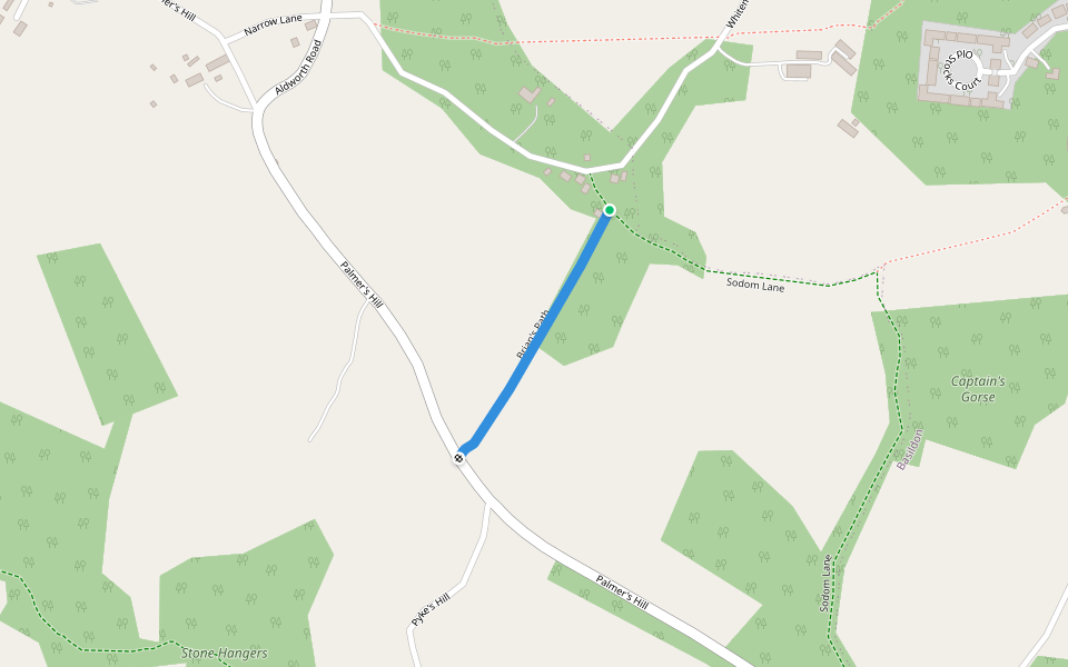 Brian's Path walking route map in Quick's Green