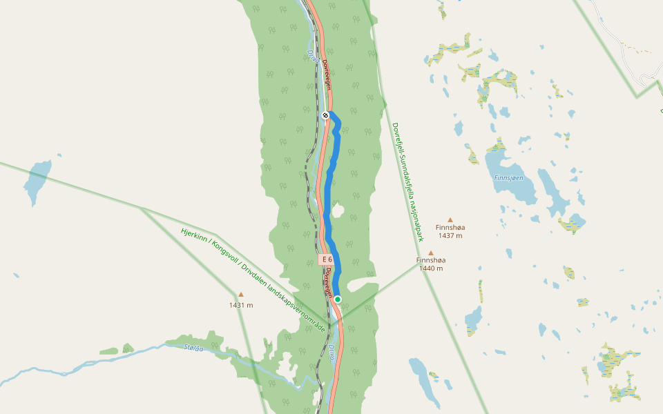 Gammelvegen walking route map in Nedstavoll
