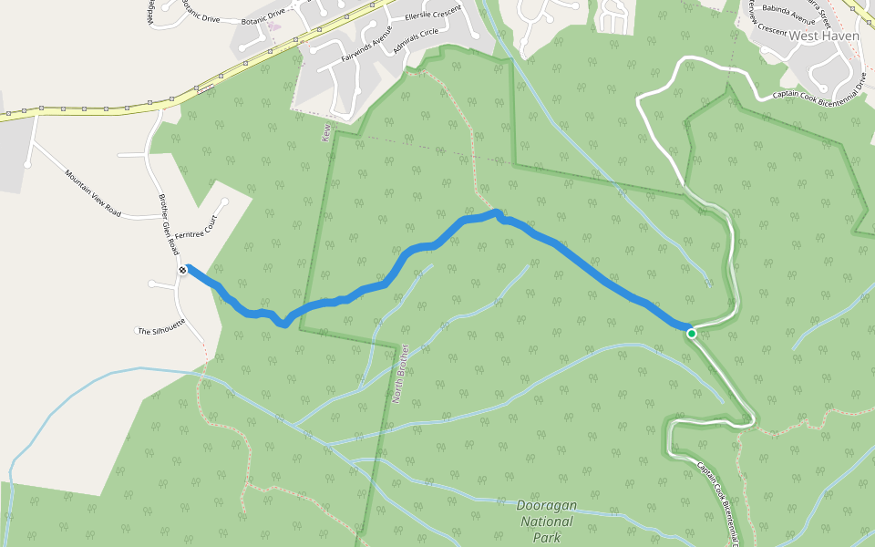 Brotherglen Trail walking route map in North Brother