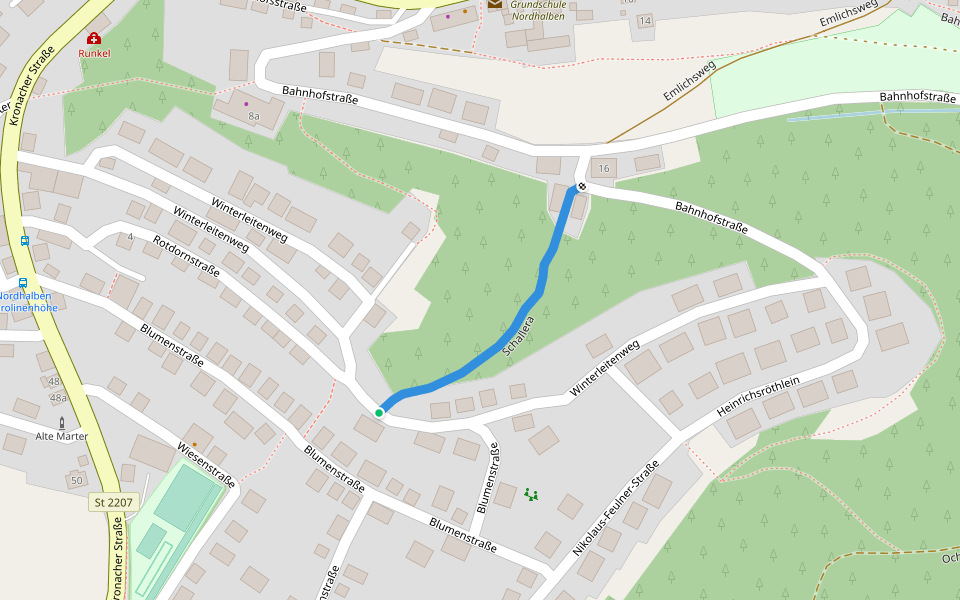 Schallera walking route map in Nordhalben