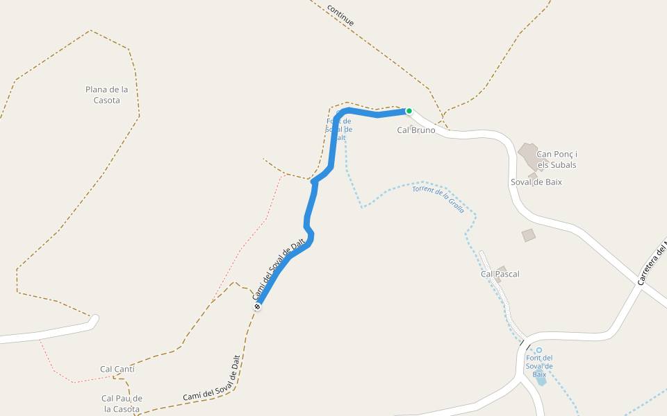 Soval Map Camí del Soval de Dalt in Catalunya | Walking Map