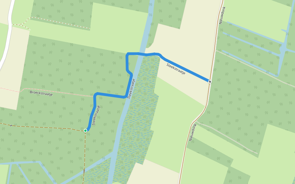 Steekstraatje walking route map in Berlare