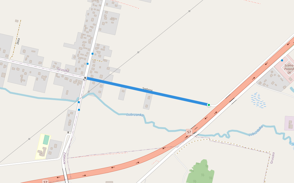 Srebrna walking route map in Gruszka