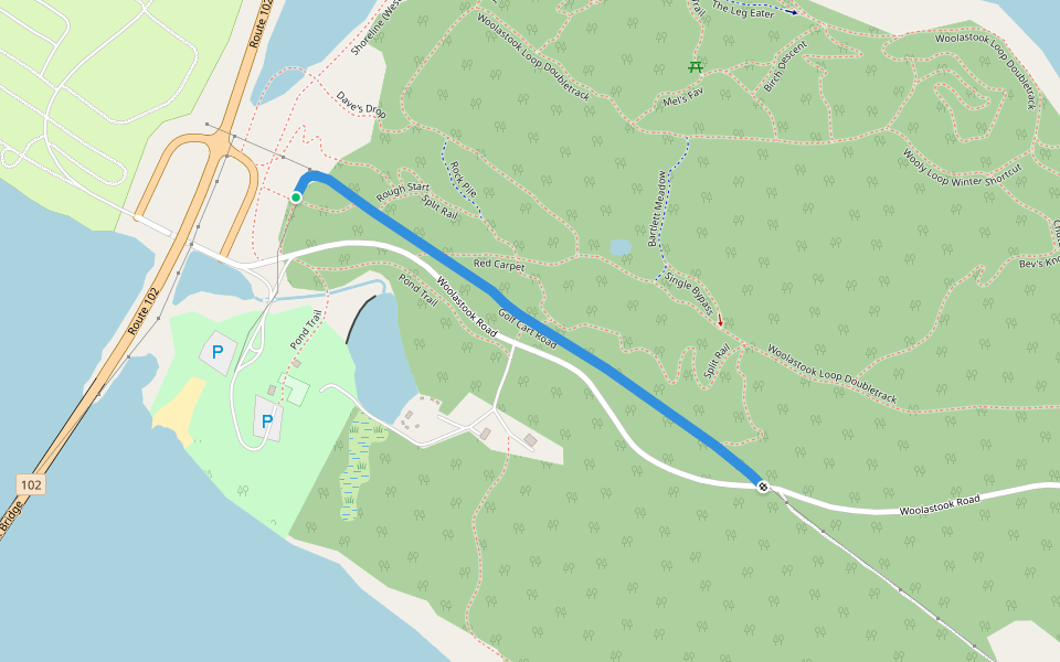 Golf Cart Rd. walking route map in Upper Kingsclear