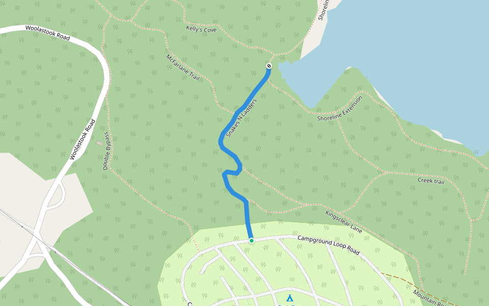 Snakes N Ladders walking route map in Upper Kingsclear