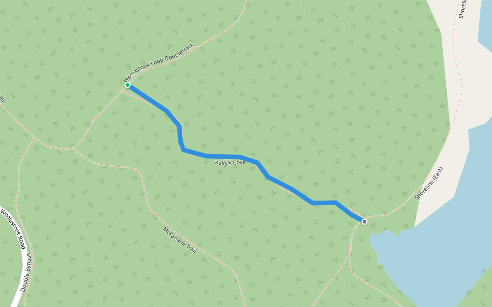 Kelly's Cove walking route map in Upper Kingsclear