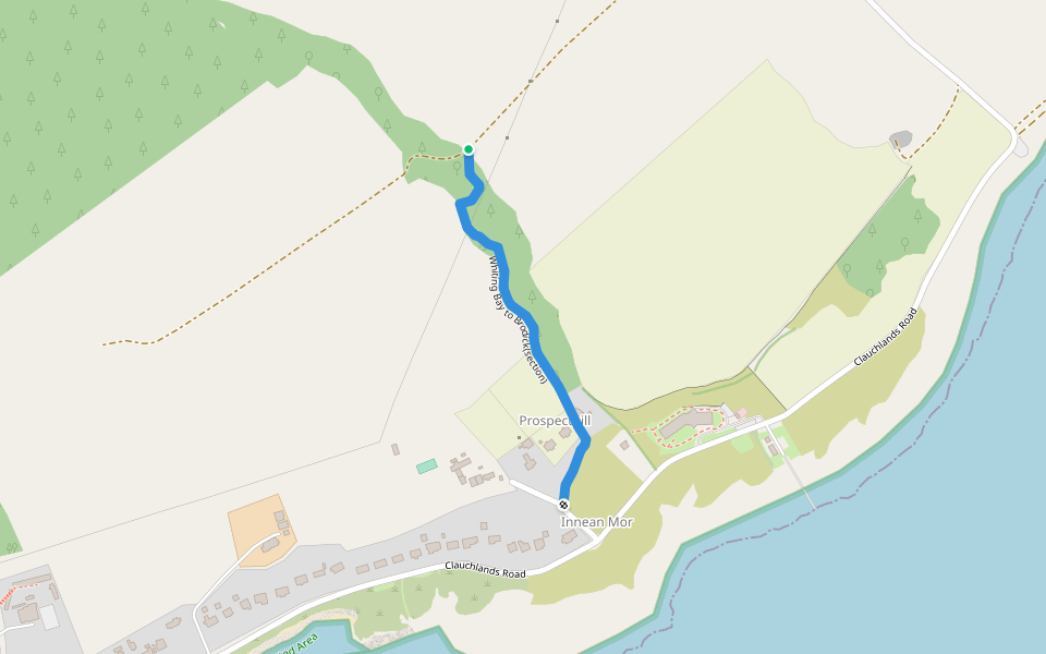 Whiting Bay to Brodick(section) walking route map in Lamlash