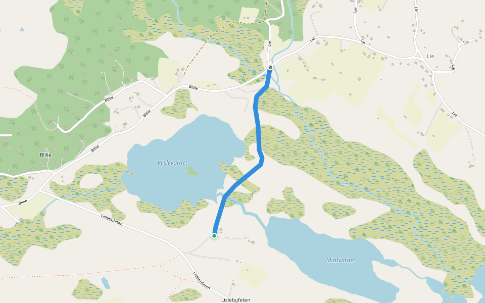 Lie walking route map in Steinsetbygdi