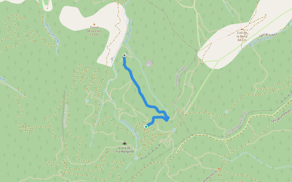 cami de matarrucs walking route map in Les Masies