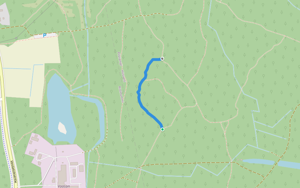Vauhtibaana varikko walking route map in Vaasa