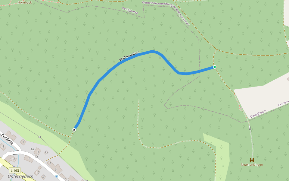 Wallengraben walking route map in Dettighofen