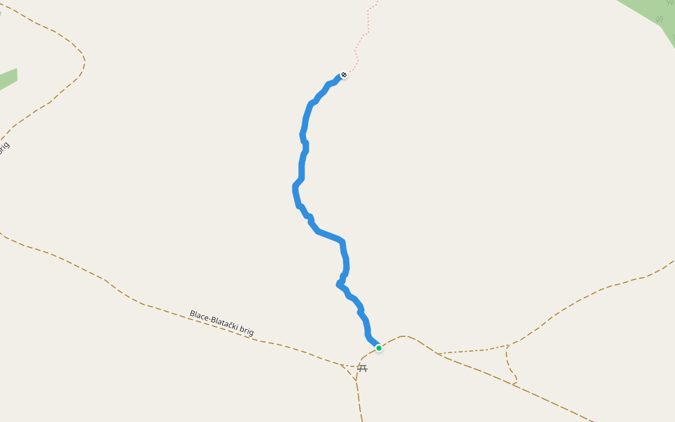 Blace-Glavaš walking route map in Korita