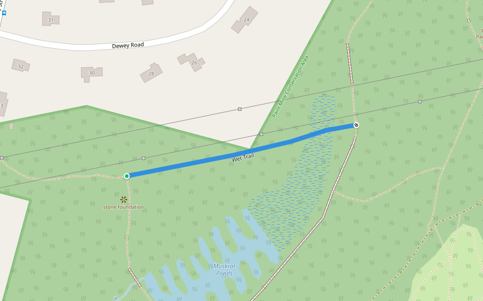 Wet Trail walking route map in Lexington