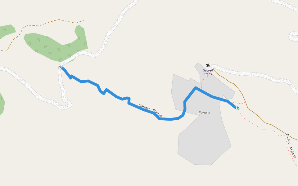 Naggar - Rumsu walking route map in Rumsu