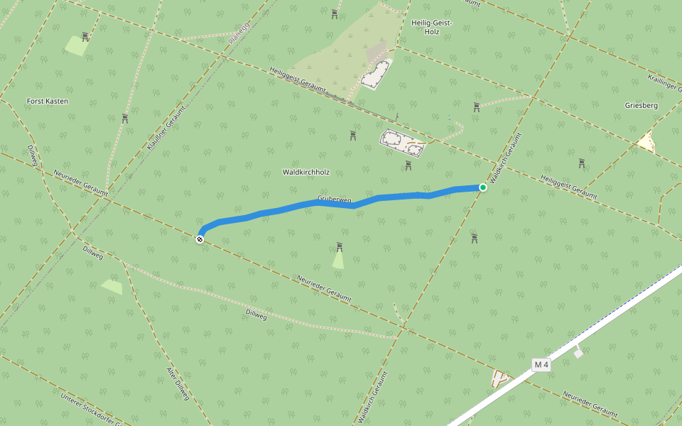 Gruberweg walking route map in Neuried