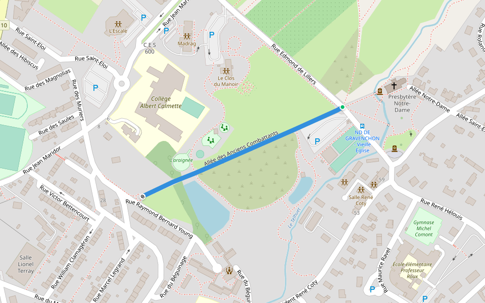 Allée des Anciens Combattants walking route map in Port-Jérôme-sur-Seine