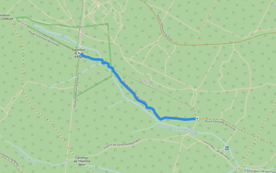 Route forestiere des fonds walking route map in Saint-Prix