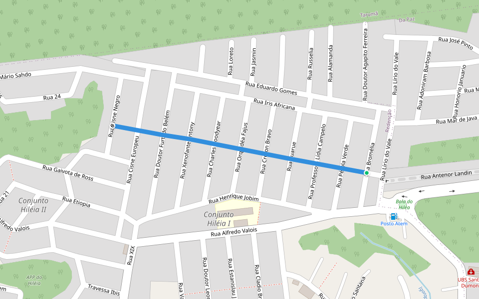 Rua Romero Cavalcante walking route map in Manaus
