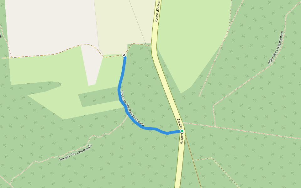 Passage des Randonneurs walking route map in Seignelay