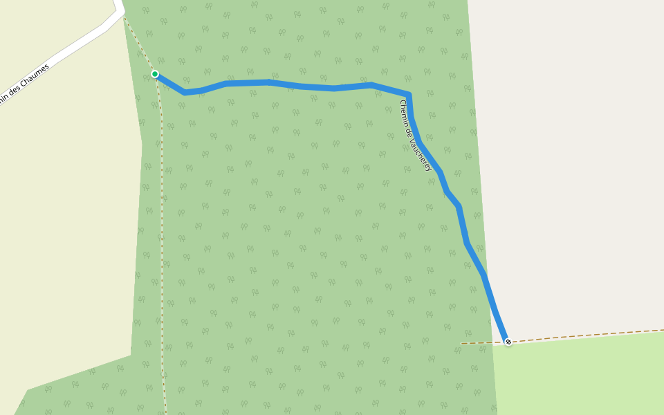 Chemin de Vaucherey walking route map in Seignelay