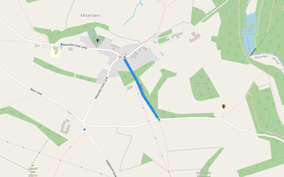 MMN35 walking route map in Miserden