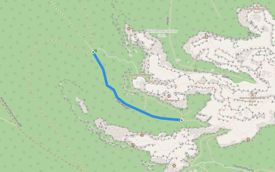 Der Kessel walking route map in Gohrisch