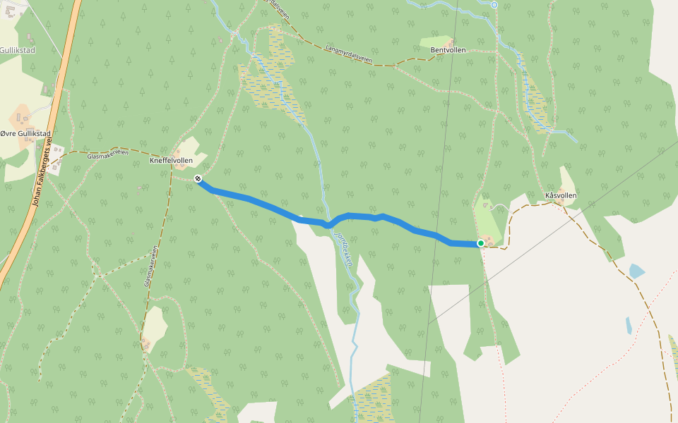 Ola-Bakkastien walking route map in Røros