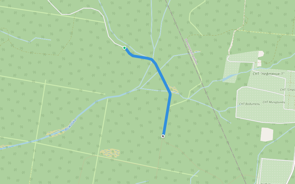 Бывшая узкоколейная железная дорога walking route map in Sokol