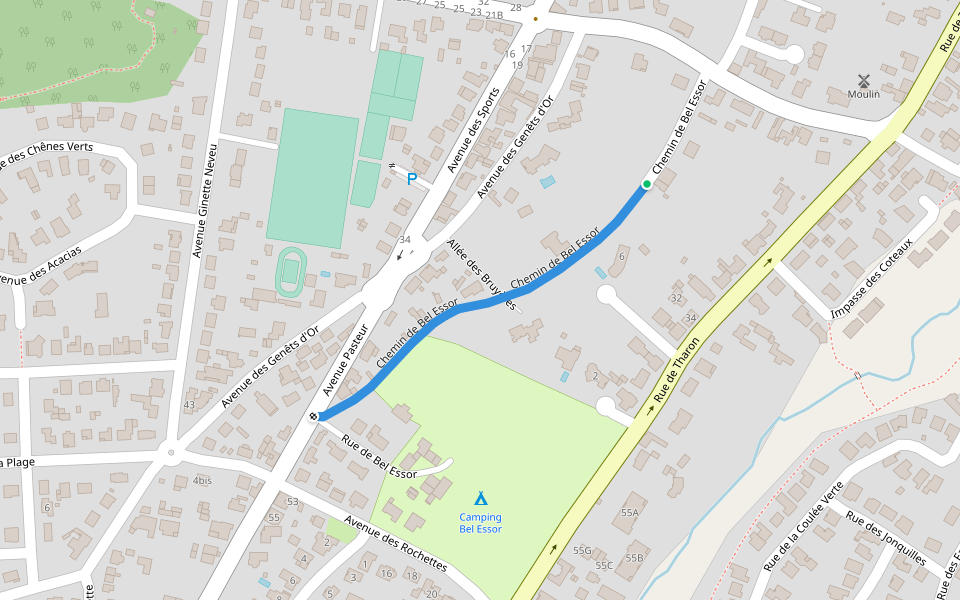 Chemin de Bel Essor walking route map in Saint-Michel-Chef-Chef